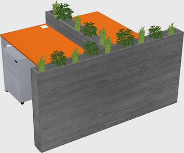 Rectangular shared desk