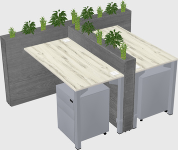 Rectangular shared desk