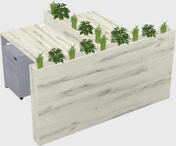 Rectangular shared desk