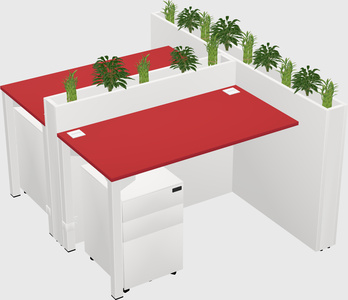 Rectangular shared desk