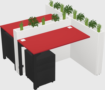 Rectangular shared desk