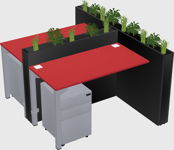 Rectangular shared desk