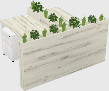 Rectangular shared desk
