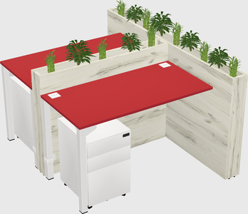 Rectangular shared desk