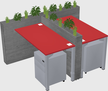 Rectangular shared desk