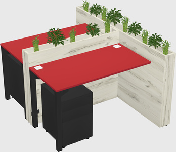 Rectangular shared desk