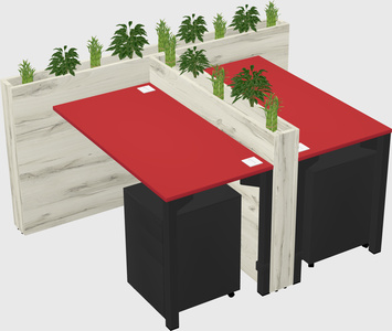Rectangular shared desk