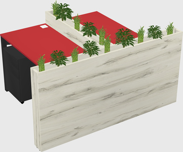 Rectangular shared desk