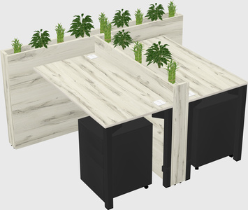 Rectangular shared desk