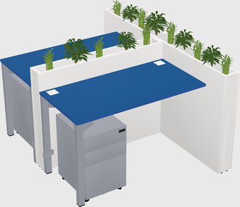 Rectangular shared desk