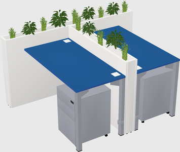 Rectangular shared desk