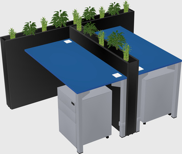 Rectangular shared desk