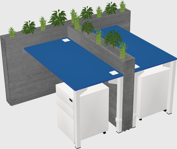 Rectangular shared desk