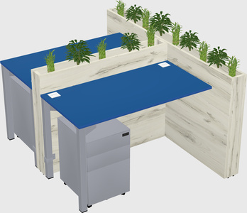 Rectangular shared desk
