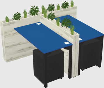 Rectangular shared desk