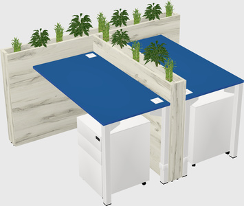 Rectangular shared desk
