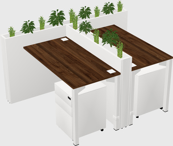 Rectangular shared desk