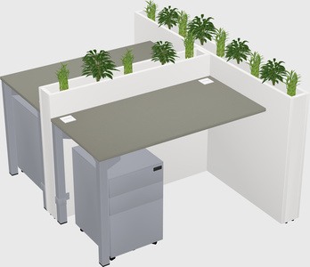 Rectangular shared desk