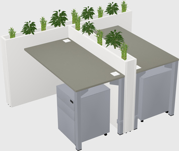 Rectangular shared desk