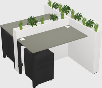 Rectangular shared desk