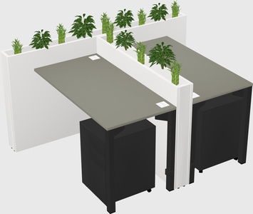 Rectangular shared desk