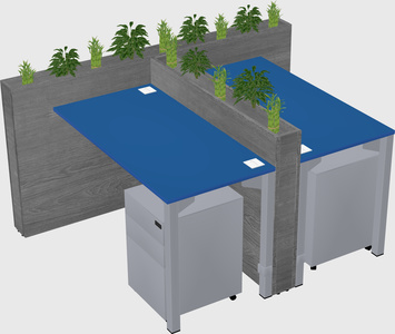 Rectangular shared desk