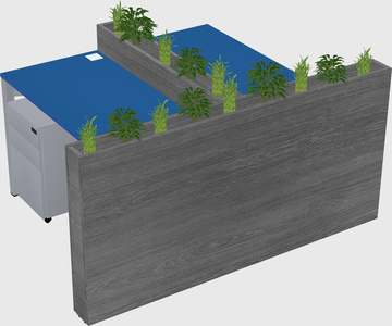 Rectangular shared desk