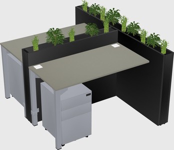 Rectangular shared desk