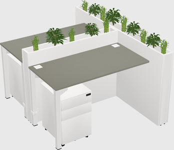 Rectangular shared desk