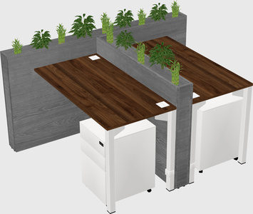 Rectangular shared desk