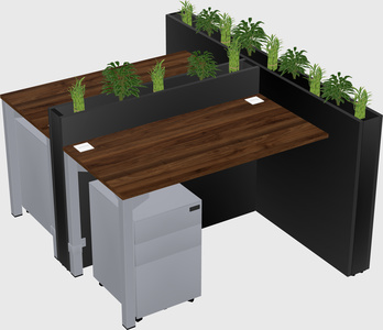 Rectangular shared desk