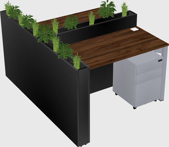Rectangular shared desk