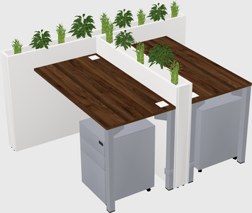 Rectangular shared desk