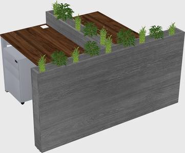 Rectangular shared desk