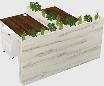 Rectangular shared desk