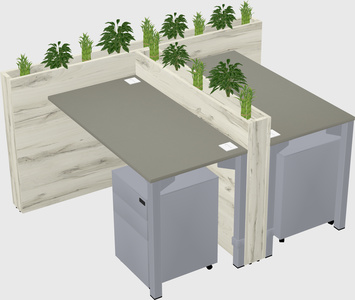 Rectangular shared desk