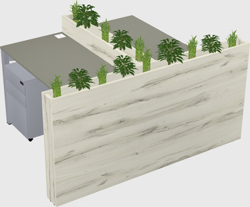 Rectangular shared desk