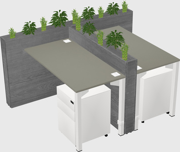 Rectangular shared desk