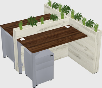 Rectangular shared desk