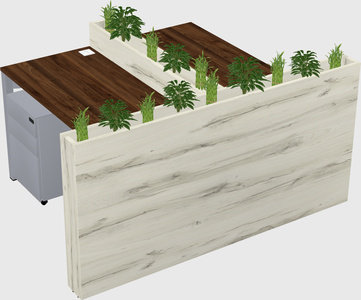 Rectangular shared desk