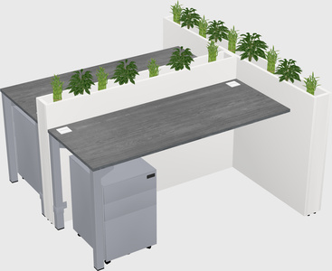 Rectangular shared desk