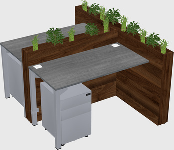 Rectangular shared desk