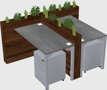 Rectangular shared desk
