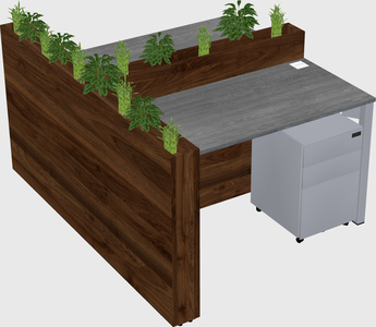 Rectangular shared desk