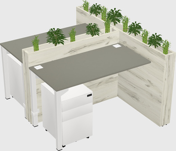 Rectangular shared desk
