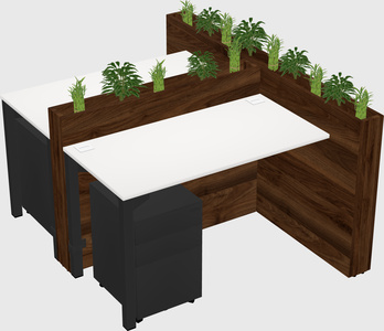 Rectangular shared desk