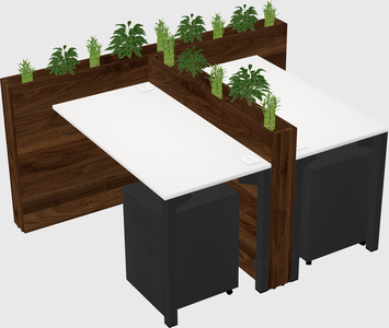 Rectangular shared desk