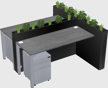 Rectangular shared desk