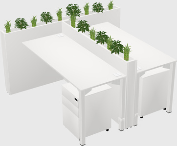 Rectangular shared desk