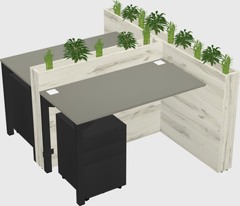 Rectangular shared desk